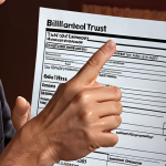 A customer angrily pointing at a bill with exaggerated numbers, with a frustrated expression. Text overlay: "Billing Errors: A Fatal Blow to Customer Trust."